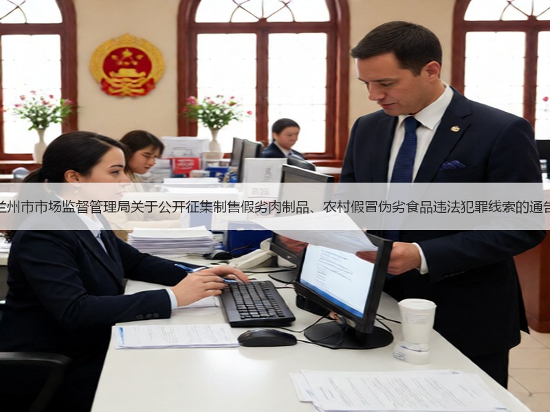 兰州市市场监督管理局关于公开征集制售假劣肉制品、农村假冒伪劣食品违法犯罪线索的通告